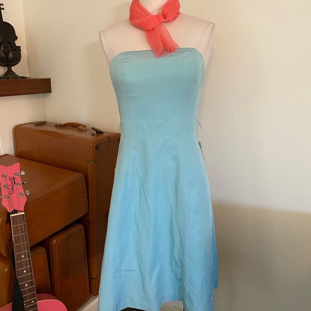 New with tags powder blue tube top dress 4 GLINT Sculpted Bodice Party Fancy
